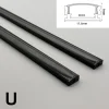 1-28Pcs/Lot 0.5m/Pcs U-Type Led Aluminum Profile For 5050 5630 Milky/Black Cover LED Channel Cabinet Closet Bar Strip Lights