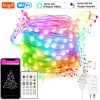Tuya Smart LED Fairy String Lights 10m 66Leds WiFi Strip Light RGB RGBIC Work Alexa Music Sync for Holiday Party Christmas Decor
