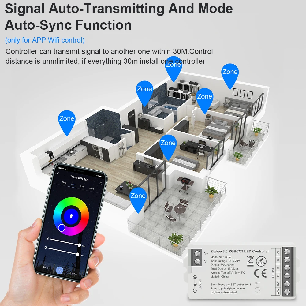 Tuya-Zigbee-Smart-LED-Dimmer-CCT-RGB-RGBW-RGBCCT-LED-Controller-Support-Alexa-Google-Home-Voice-4